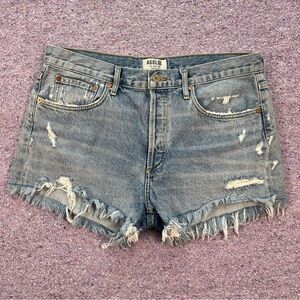 AGOLDE Light Wash Denim Cutoff Shorts Labeled Size 30 (34" Waist)